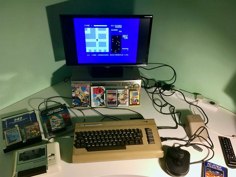 My Commodore 64 playing Radar Rat Race a few years back.