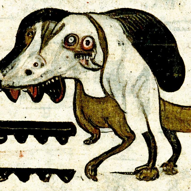 An intriguing generative art piece featuring a medieval dog