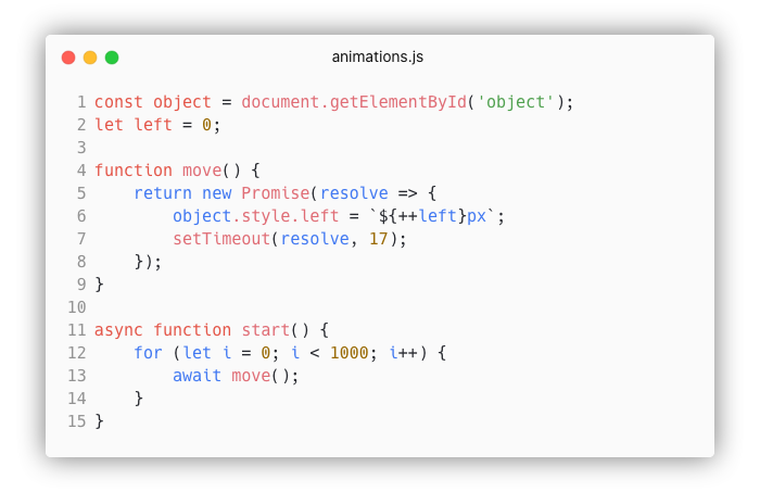 JavaScript function for moving an element