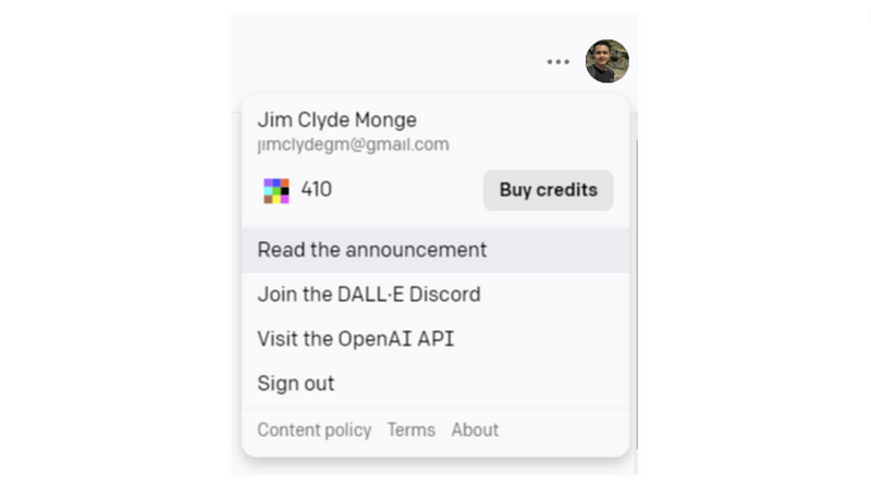 Confirmation of credit balance