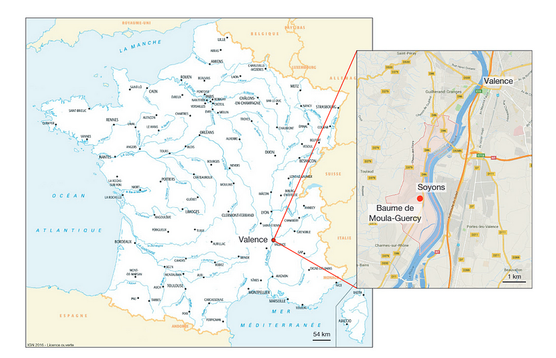 Location map of Moula-Guercy, France