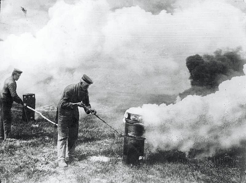 Chlorine gas deployment during WWI