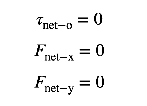 Equations for Rigid Body Equilibrium