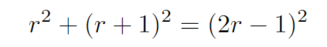 Visualization of the Pythagorean theorem application