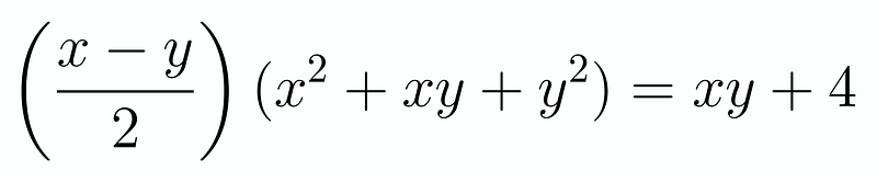 Simplified equation after factoring