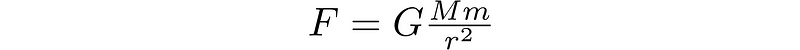 Diagram illustrating the gravitational formula