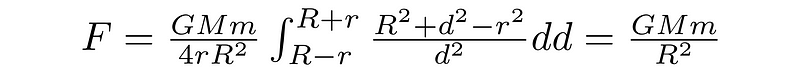 Resulting expression from the integration