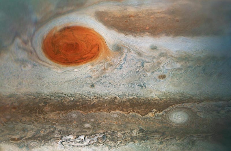 Juno spacecraft image of Jupiter's Great Red Spot