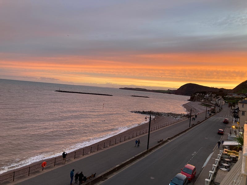 Scenic view of Lyme Regis' coastline