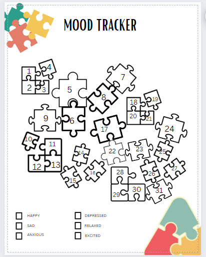 July’s Mood Tracker Page