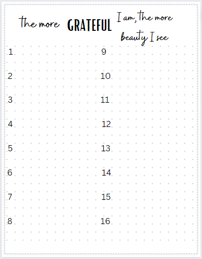 Gratitude Page