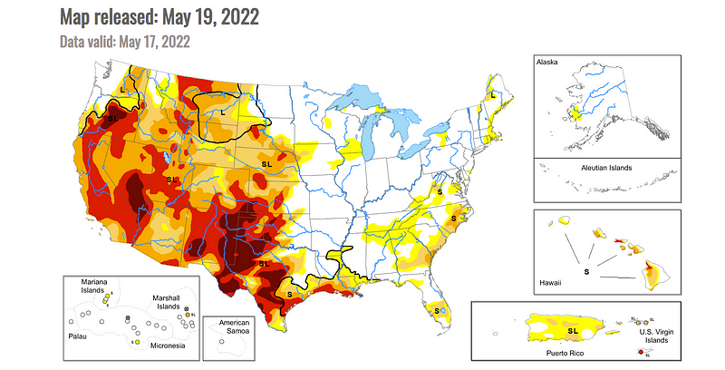 Drought conditions in the U.S.