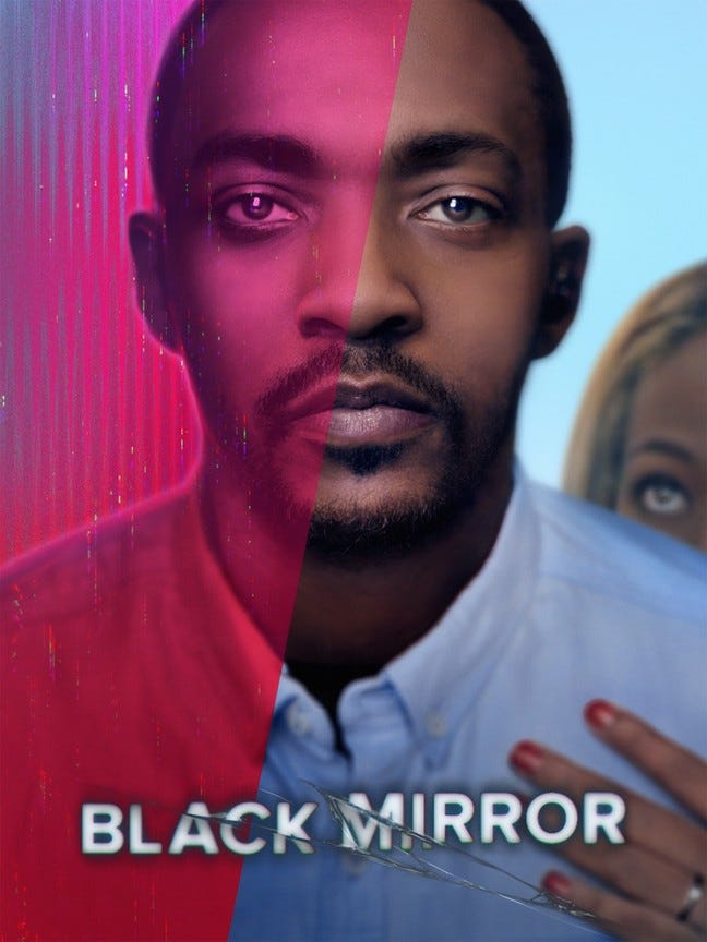 Promotional photo of Anthony Mackie from the Season 5 finale of Black Mirror