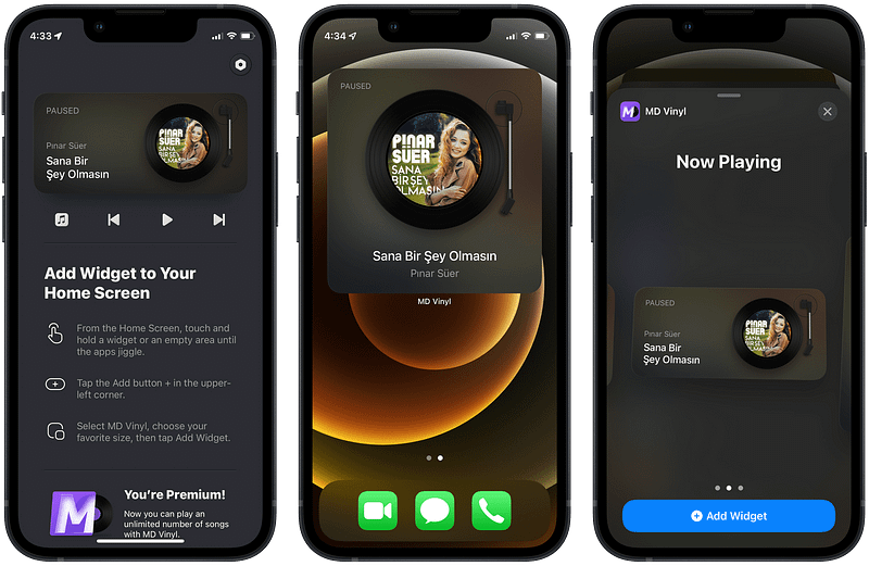 Screenshot of MD Vinyl app