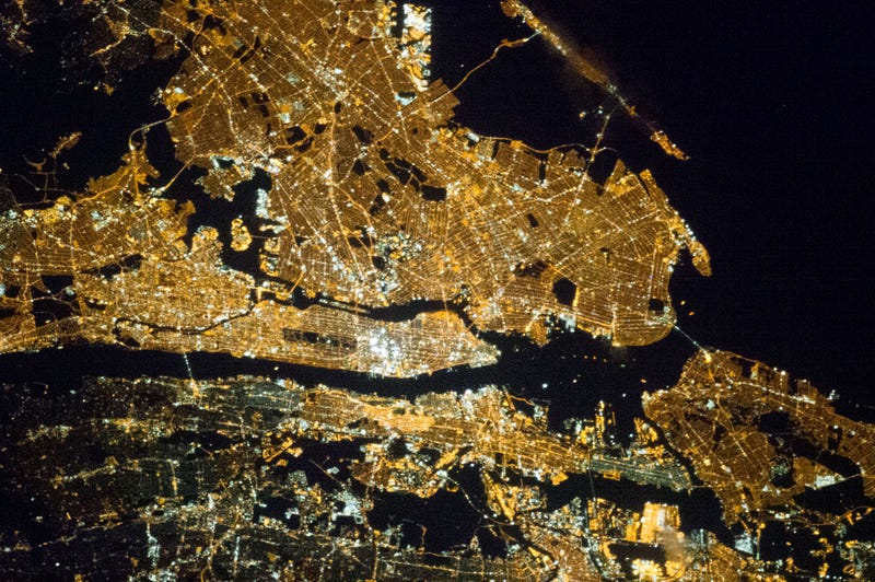 Satellite view of New York City