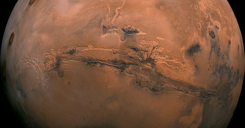 Aerial View of Valles Marineris