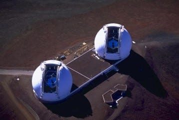 The W. M. Keck Telescopes on Mauna Kea