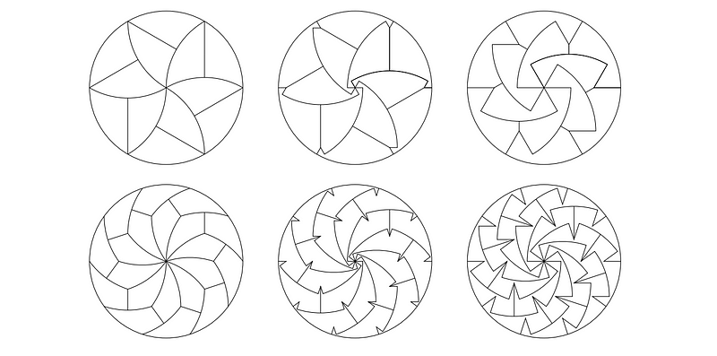 Colorful pizza slices illustrating odd-edged cuts