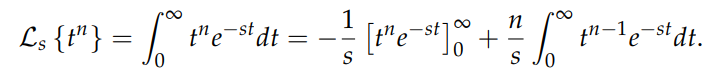 Integration by parts applied to a power function