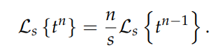 Recursive formula for power function Laplace transforms