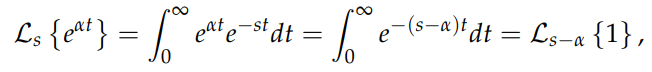 Result of Laplace transform for an exponential function