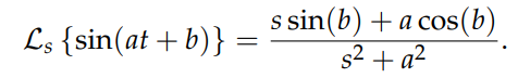 Final result for the Laplace transform of a sine function