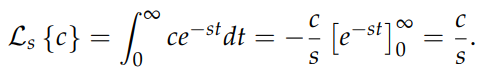 Result of Laplace transform for a constant