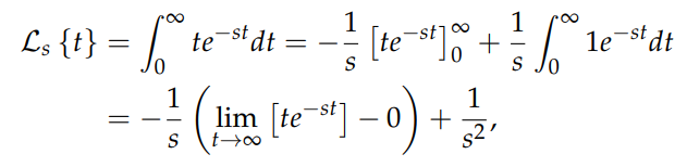 Result of Laplace transform for a linear function