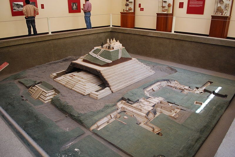 Model of the Great Pyramid of Cholula in Puebla, Mexico