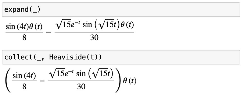 Simplified result of the transformation