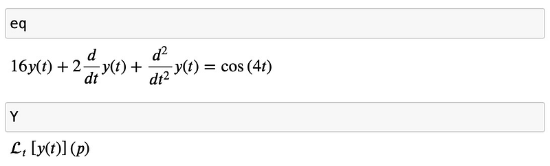 Python code for defining the equation