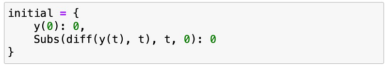 Initial conditions representation