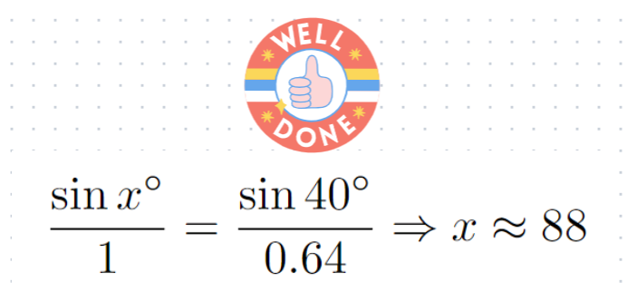 Applying the sine rule to find angle x