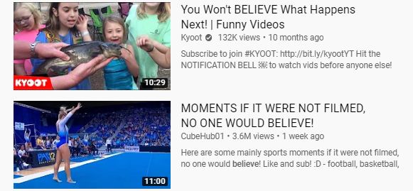 Clickbait titles that mislead viewers